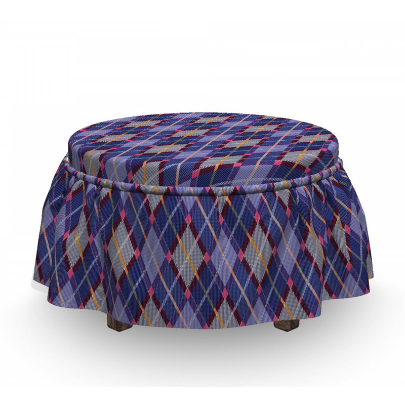 Housse pour repose-pieds rhombic tartan