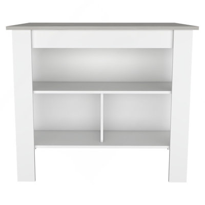 Kitchen Island, Four Legs, Three Shelves