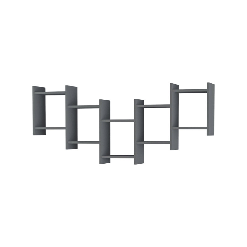 Dillow 10 Piece Floating Shelf Modern Wall-Mounted Storage and Display, Anthracite