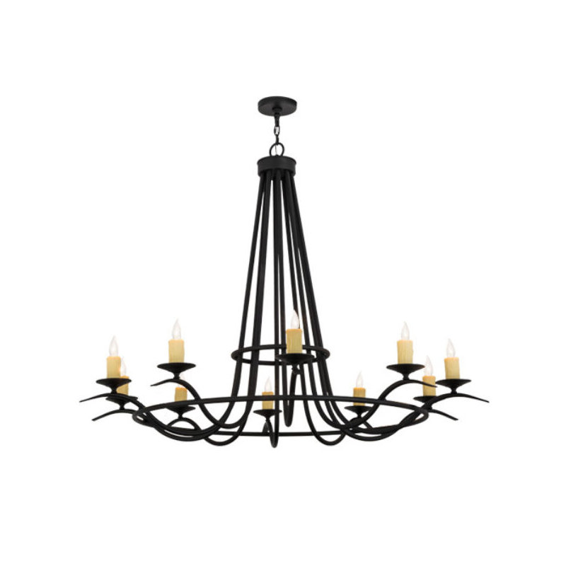 Lustre traditionnel / classique à 10 lumières Octavia, Noir délavé