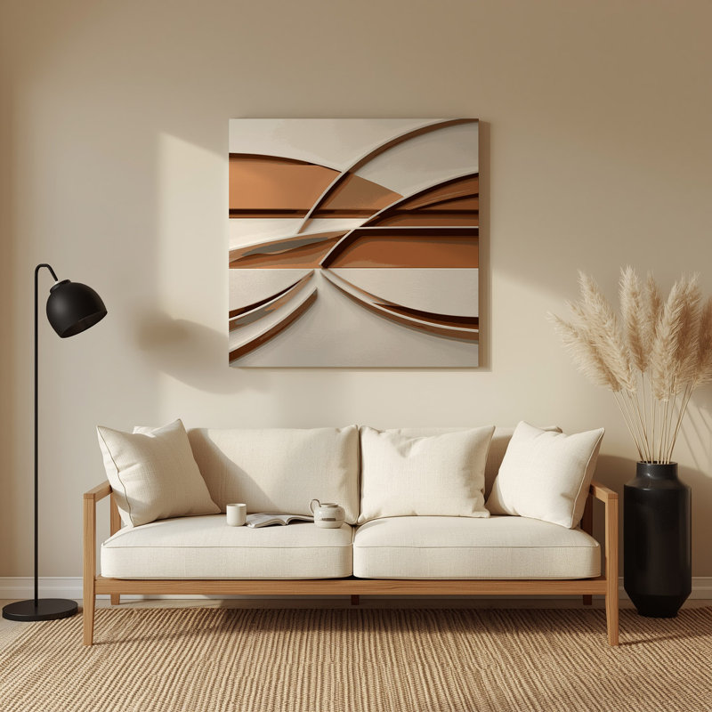 Minimalisme 21, art mural en métal brun, H 12 po x l 12 po