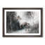 White Horse Rearing in a Winter Forest - Picture Frame Painting Print-56739377-56739374