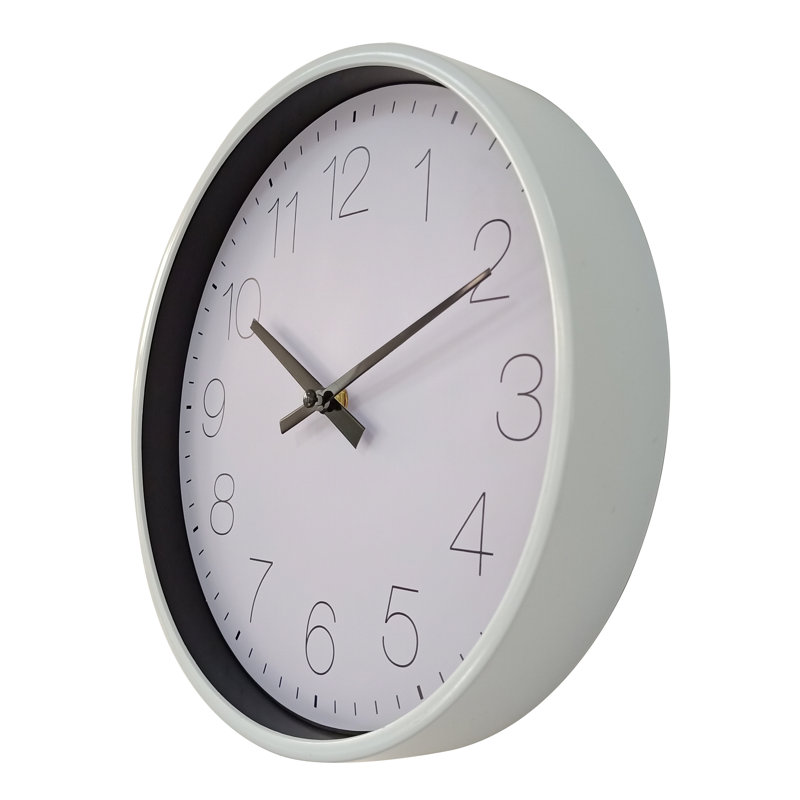 Horloge murale 10 po Hachi, Blanc / noir