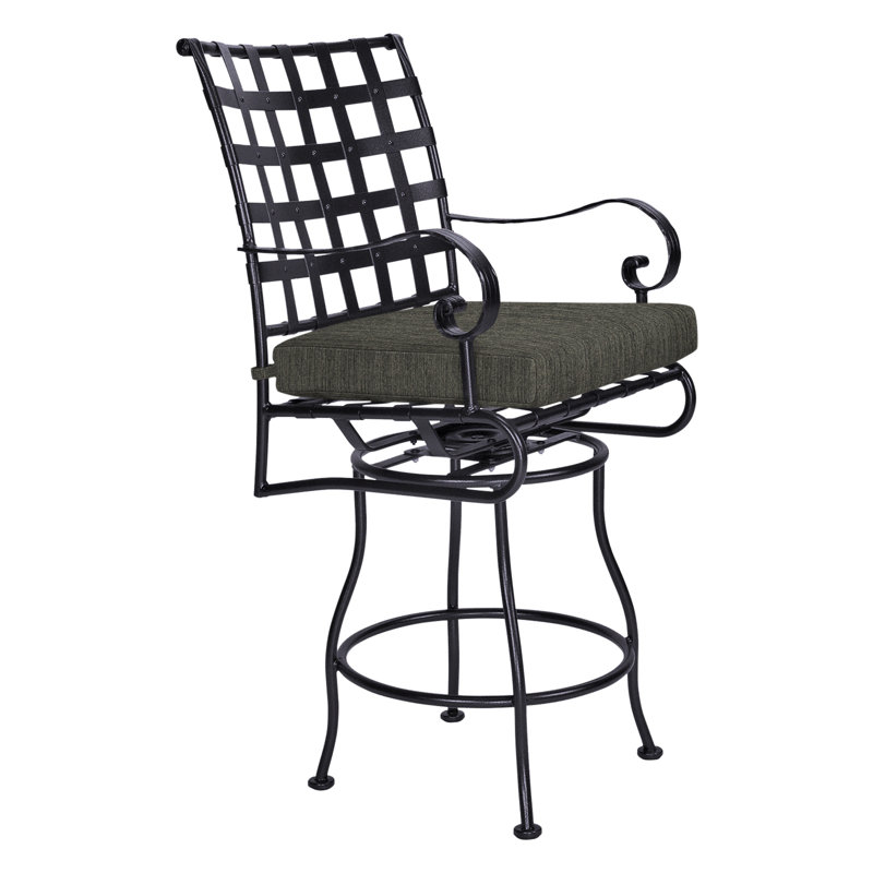 Classico-W Outdoor Swivel Bar Stool, Graphite, Harris Stone
