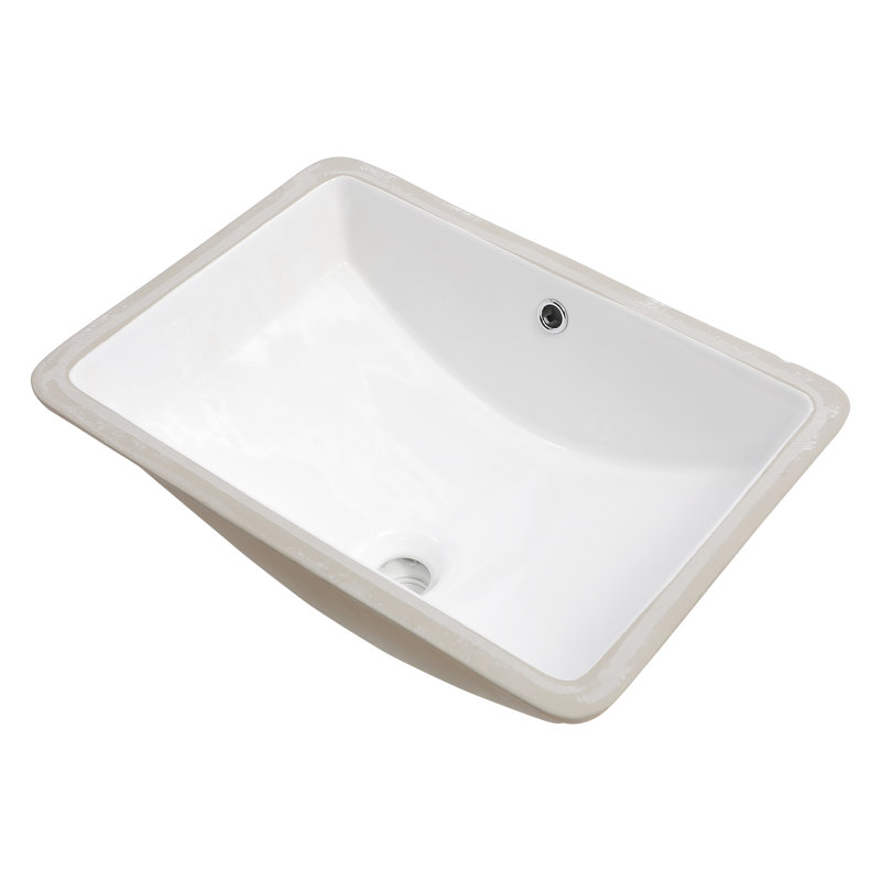 Luxury Touch Ceramic Rectangular Sink - 21x14, Undermount Overflow Installation Splendid Style For Bathroom Use