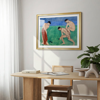 Jeu de boules (Les Joueurs de boules) - Henri Matisse - Reproduction encadrée avec passe-partout et verre - 1908