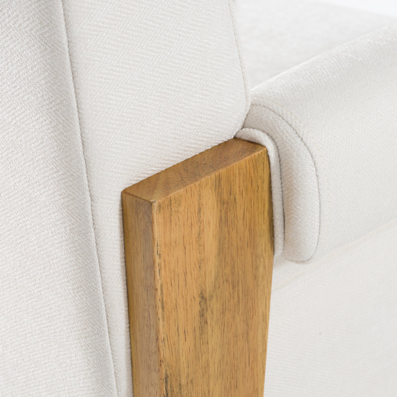 Cynthia - Chaise d'appoint moderne en tissu blanc et bois