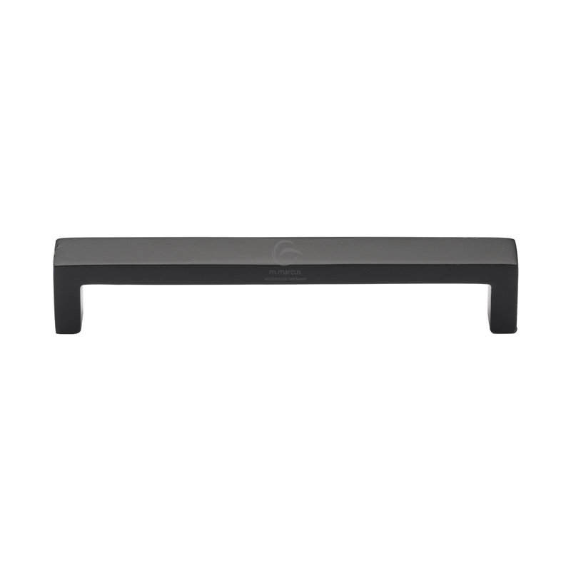Heritage Brass Matt Black Rustic Iron Cabinet Pull Wide Urban Design, 19.2cm H x 1.9cm W x 2.8cm D