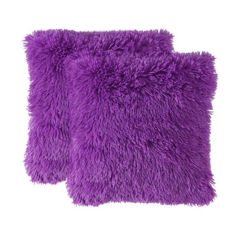 Housse de coussin carrée, 20 po x 20 po, Mauve