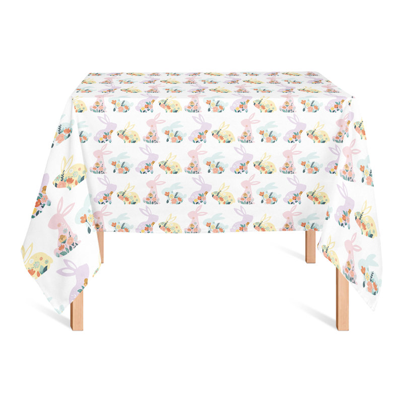 Aphsana Rectangular Floral Easter Tablecloth, 58" x 58"