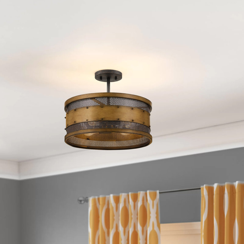 Hemmine 4 - Light Unique/Statement Pendant, Aged Walnut Metal Shade