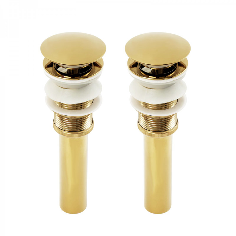Brass Polished 2 Pop-up Sink Drain With Overflow PVD