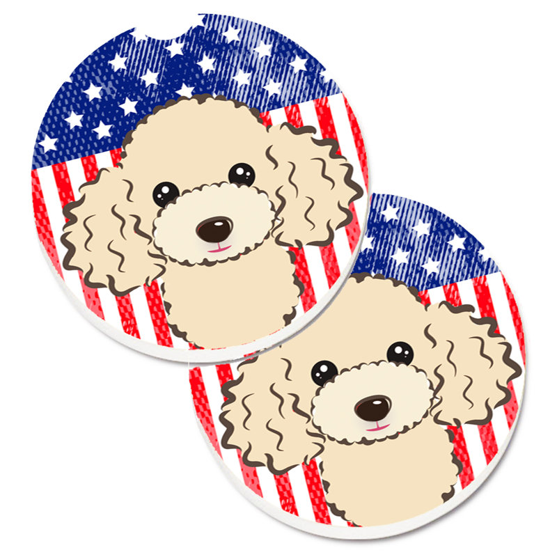 Sous-verre american flag, Caniche Buff