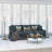 Two-Tone Floor Lamp With Linen Shade - Matte Black/Brass Finish