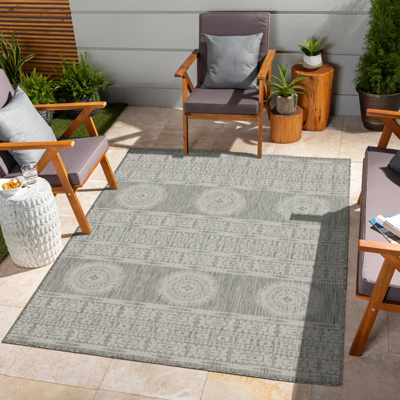 Sunshine GC_HAR2024 Silver Indoor/Outdoor Area Rug, Rectangle 5'3" x 7'3"