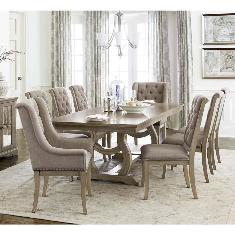Ensemble de table de salle à manger extensible 9 pièces Classic Luxury, 9 pièces : table, 8 chaises