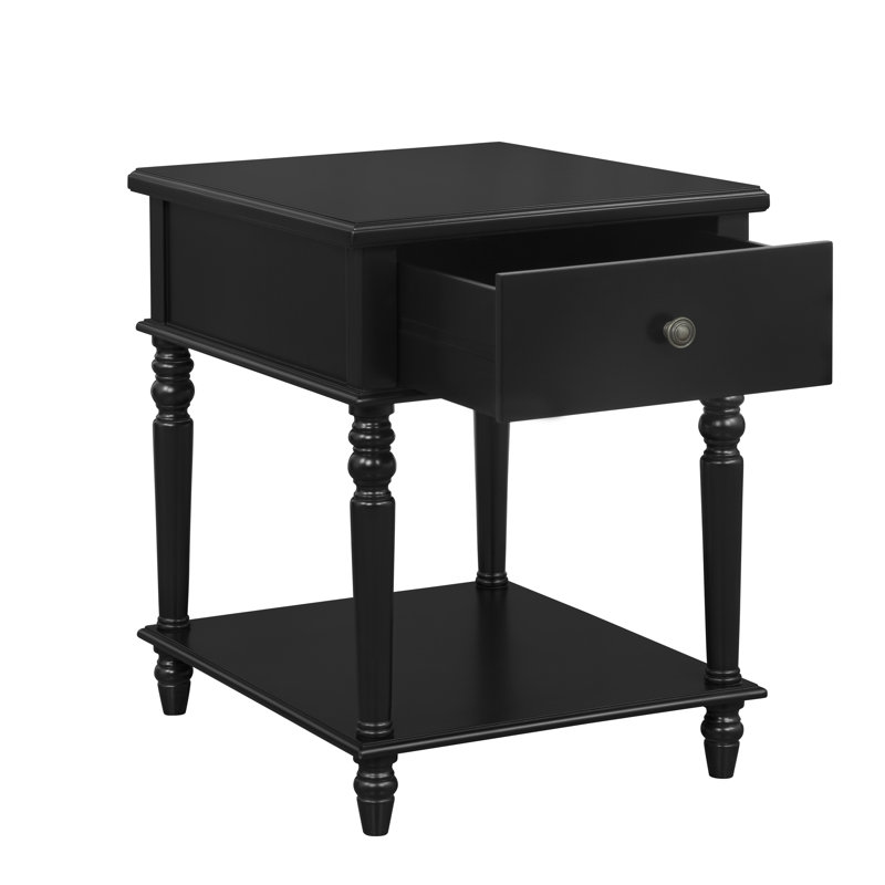 Birkley End Table with Storage, Black