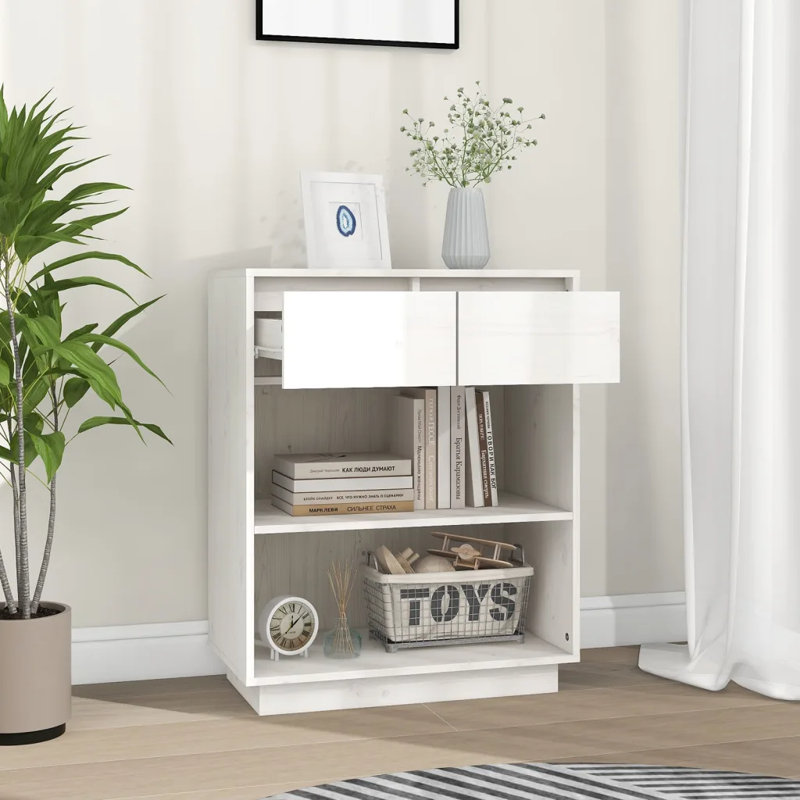 Ireion 60cm Solid Wood Console Table, White