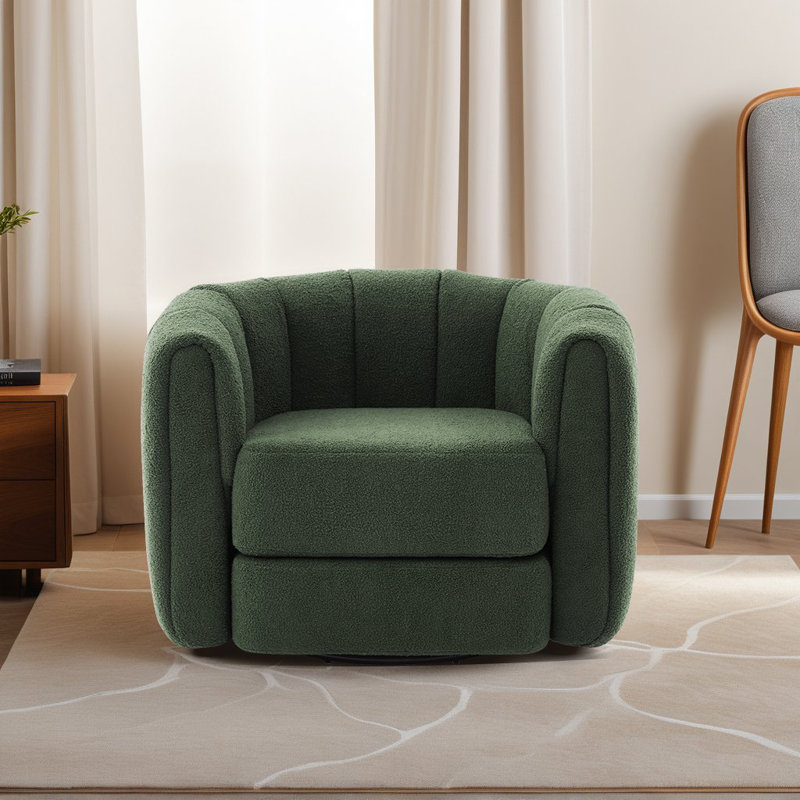 Fauteuil Teddy, Peluche vert foncé