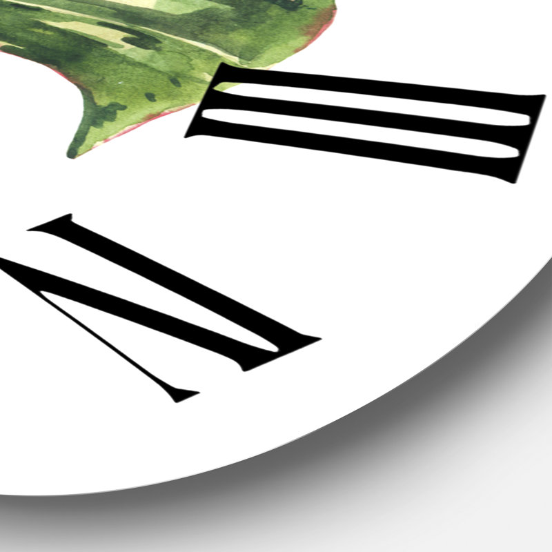 Feuilles vertes tropicales en été III - Horloge murale tropicale, Surdimensionné