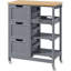 Kitchen Cart with Solid Bamboo Top & Solid Wood Legs-114815467