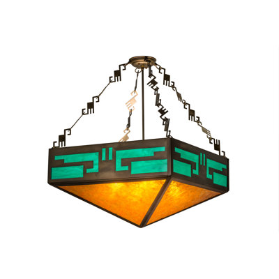 Luminaire suspendu géométrique unique à 4 lumières