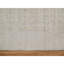 Tapis oriental blanc en mousseline de soie 8 pi x 8 pi à rayures verticales effet sel et poivre, tissé à la main, rond