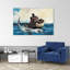 Shark Fishing, 1885 Classic Contemporary Fish Shark Ocean Summer Wall Art Print by Winslow Homer - 1 Piece Wrapped Canvas Wall Art-1402625135