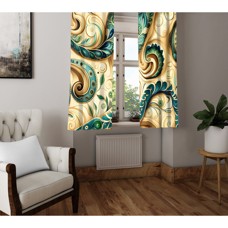 Paire de rideaux semi-transparents en polyester, L 40 po x L 61 po