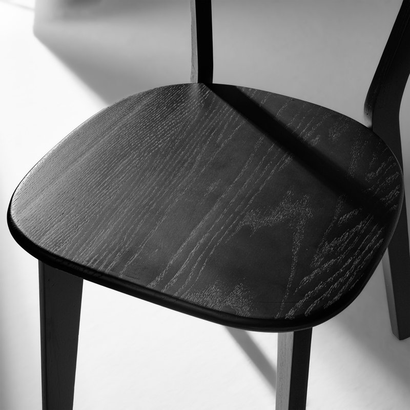 Ensemble de 4 chaises d'appoint 100% chêne massif H 17,7 po, 4, Chêne noir