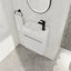 Meuble-lavabo mural 18 po avec lavabo en résine blanche et porte d'armoire à fermeture en douceur 18 po-617098336