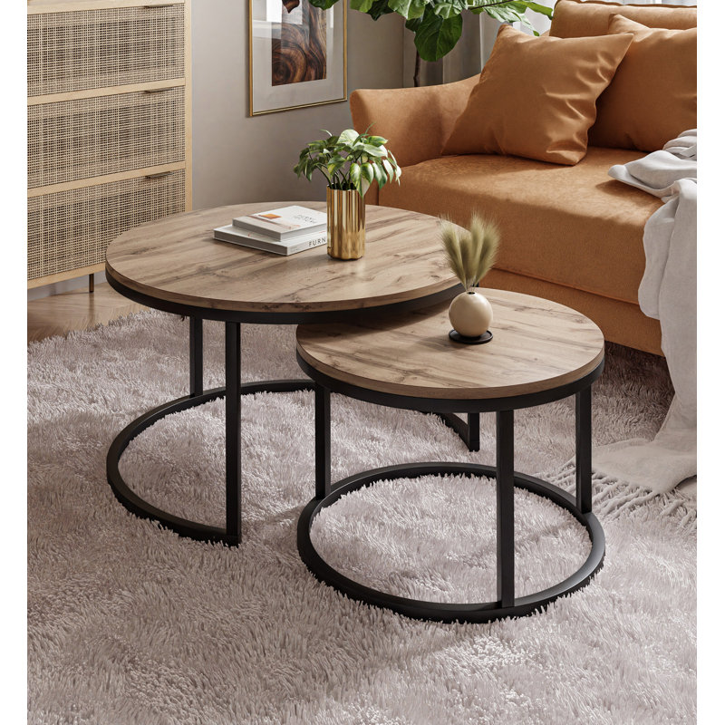 Alford Coffee Table, Black/Wotan Oak
