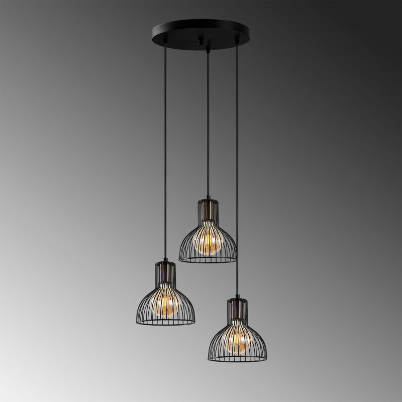 Luminaire suspendu en forme de dôme à 3 lumières