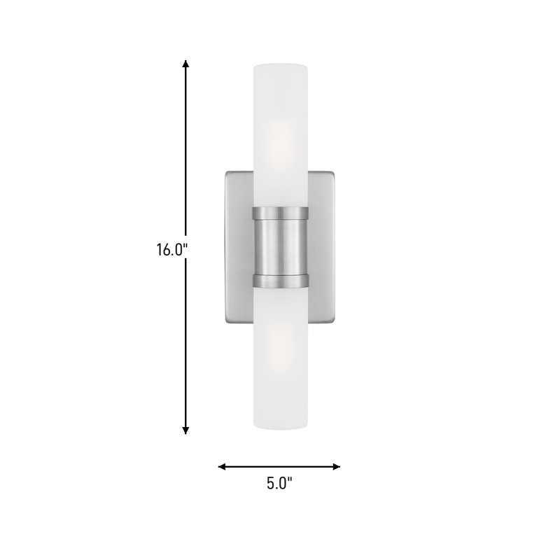 Keaton 2 - Light Vanity Light, 40 W, Brushed Nickel, 16" H x 5" W x 3.63" D