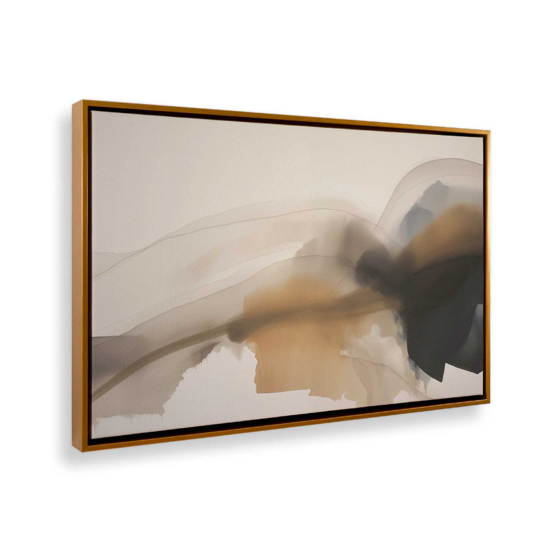 Rustic Elegance Noir, reproduction sur toile, H 12,75 po x l 18,75 po x P 1,75 po, Cadre flottant or poli