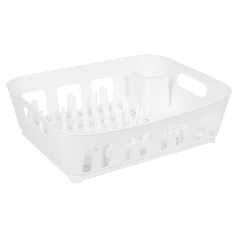 Plastic Rectangle Utensil Holders/Pots/Jars, White
