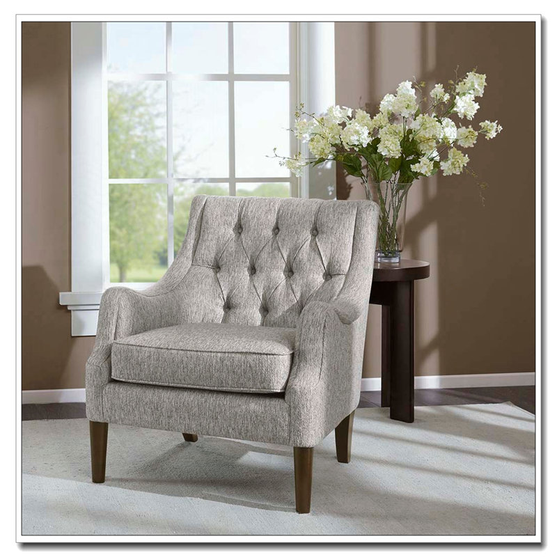 Fauteuil d'appoint capitonné, Gris