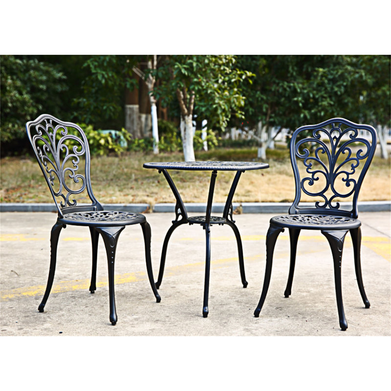 Ensemble bistro 3 pièces pour patio extérieur, Black