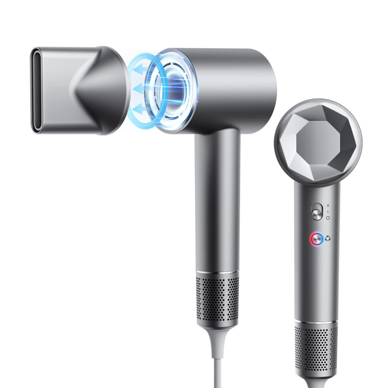 High Speed Hair Dryer, 130000 RPM Blow Dryer for Fast Drying, Low Noise Lightweight Design with Magnetic Concentrator Nozzle, for Home & Travel Use