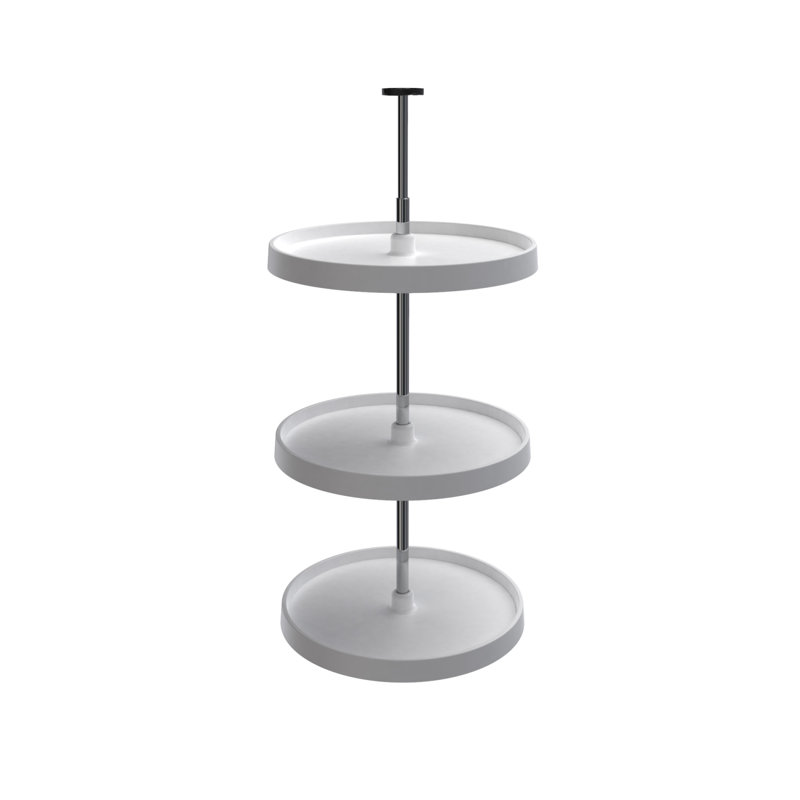 Plateau tournant 20 po à 3 tablettes blanches en polymère Value Line, Blanc, 20, 20