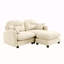 Canapé modulaire en forme de L avec repose-pieds Cloud, tissu en chenille doux, mousse plissée matelassée à haute densité, convient aux chambres à coucher, aux coins lecture, aux coins de lecture, beige