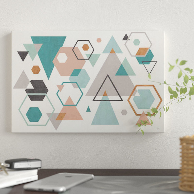 « abstract geo i », impression sur toile, H 18 po x l 26 po x P 1,5 po, Pas de tapis, Toile tendue
