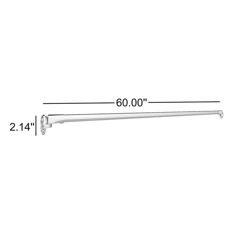 Tringle droite 60 po pour rideau de douche, Nickel brossé
