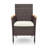 4-Piece All-Weather Brown Rattan Patio Dining Chair
