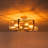 4-Light Beveled Glass Square Semi-Flush Mount