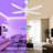 Ceiling Fan With Light, 42"RGB Ceiling Fans With 6 Reversible Speeds, 3000-6500K Stepless Dimming, Modern Small Low Profile Ceiling Fan For Bedroom/Indoor/Outdoor-2093085062-2093085061