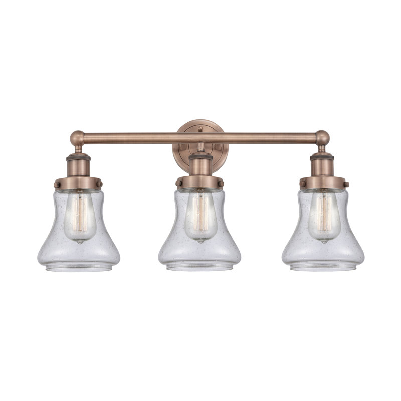 Éclairage pour meuble-lavabo à 3 lumières à intensité variable Asadbek, Mercurisé, Cuivre antique