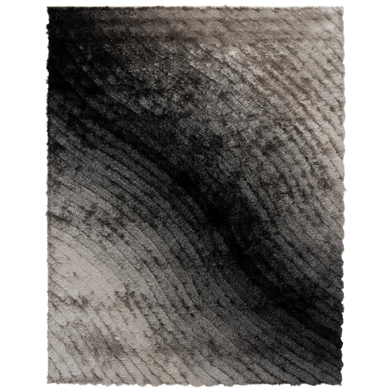 Cimah Shag Hand Tufted Performance Solid Color Rug, Rectangle 8' x 10'