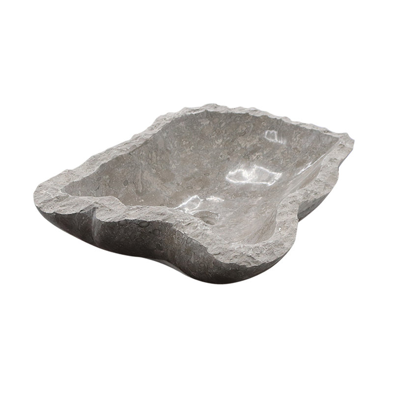 Lavabo de salle de bain artisanal en marbre fait à la main onyx 26 ", océanique