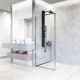 Meridian 34" W x 74" H Fixed Framed Shower Screen with 3/8" Glass